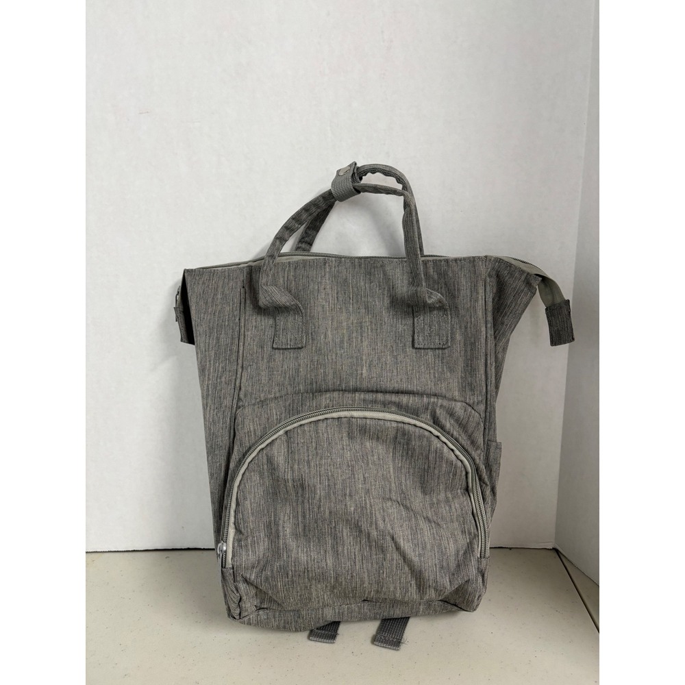 Enfamil Gray Heathered Diaper Bag Backpack with Insulated Bottle Pockets